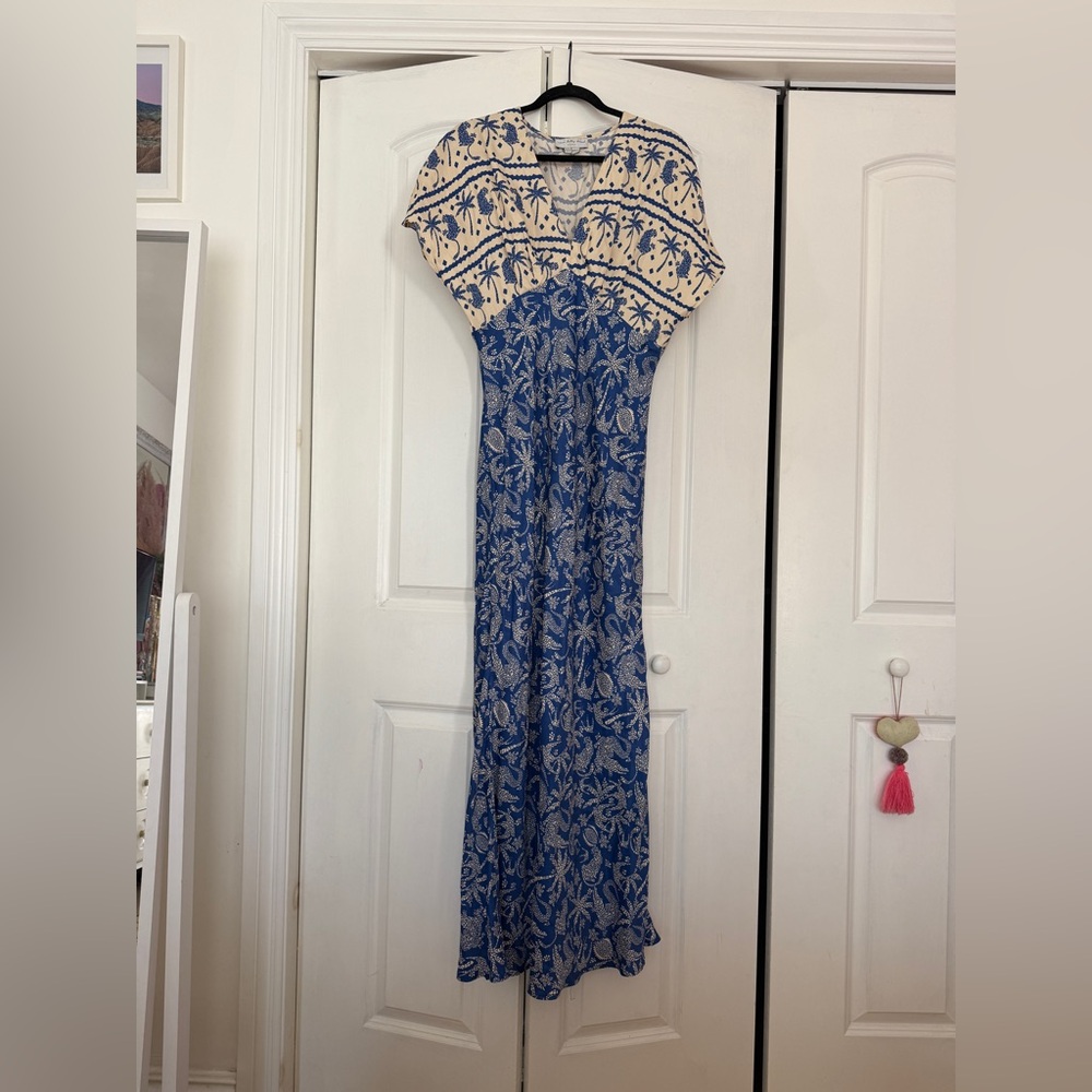 Never Fully Dressed Blue and Cream Maxi Dress
